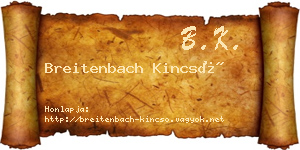 Breitenbach Kincső névjegykártya